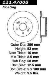 Centric C-Tek Standard Brake Rotors for 1988-1991 XT - 121.47008