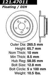 Centric C-Tek Standard Brake Rotors 121.47011