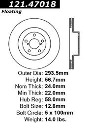 Centric C-Tek Standard Brake Rotors 121.47018
