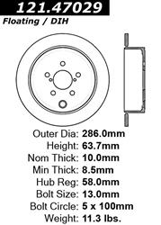 Centric C-Tek Standard Brake Rotors 121.47029