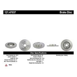 Centric Parts - Brake Rotors for 2015-2023 LEGACY, OUTBACK, 2016-2021 WRX - 121.47037