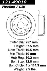 Centric C-Tek Standard Brake Rotors for 2004-2008 FORENZA, 2005-2008 RENO - 121.49010