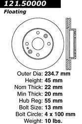 Centric C-Tek Standard Brake Rotors 121.50000