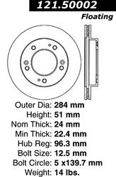 Centric C-Tek Standard Brake Rotors 121.50002