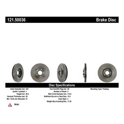 Centric C-Tek Standard Brake Rotors for 2015-2021 SEDONA - 121.50036