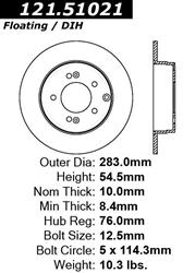 Centric C-Tek Standard Brake Rotors 121.51021