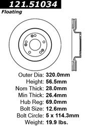 Centric C-Tek Standard Brake Rotors for 2009-2011 GENESIS - 121.51034