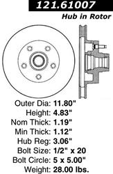 Centric C-Tek Standard Brake Rotors 121.61007