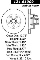 Centric C-Tek Standard Brake Rotors 121.61009