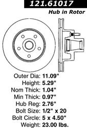 Centric C-Tek Standard Brake Rotors 121.61017
