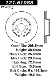 Centric C-Tek Standard Brake Rotors 121.61088