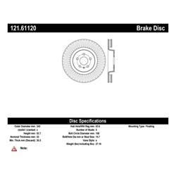 Centric C-Tek Standard Brake Rotors 121.61120