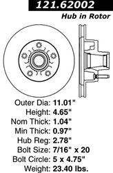 Centric C-Tek Standard Brake Rotors 121.62002