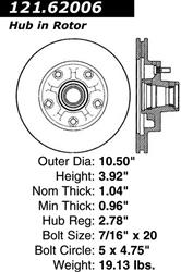 127.62000CL StopTech Brake Rotor 