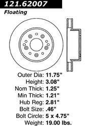 Centric C-Tek Standard Brake Rotors for 1968-1969 CAMARO, 1963-1982 CORVETTE - 121.62007