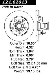 Centric C-Tek Standard Brake Rotors 121.62013
