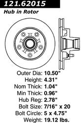 Centric C-Tek Standard Brake Rotors 121.62015