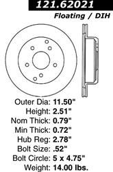 Centric C-Tek Standard Brake Rotors for 1984-1987 CORVETTE - 121.62021
