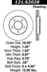 Centric C-Tek Standard Brake Rotors 121.62028