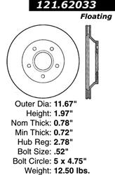 Centric C-Tek Standard Brake Rotors 121.62033