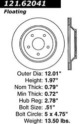 Centric C-Tek Standard Brake Rotors for 1988-1996 CORVETTE - 121.62041