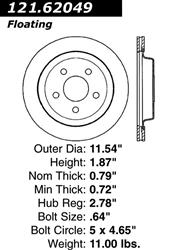 Centric C-Tek Standard Brake Rotors for 1993-1997 CAMARO, FIREBIRD - 121.62049
