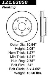 Centric C-Tek Standard Brake Rotors 121.62050