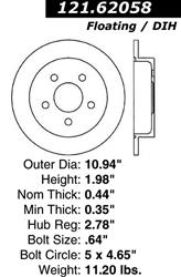 Centric C-Tek Standard Brake Rotors 121.62058