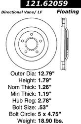 Centric C-Tek Standard Brake Rotors for 1997-2004 CORVETTE, 2004-2009 XLR - 121.62059