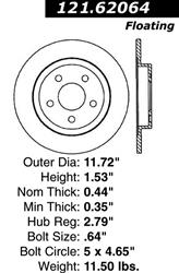 Centric C-Tek Standard Brake Rotors 121.62064