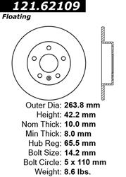 Centric C-Tek Standard Brake Rotors 121.62109