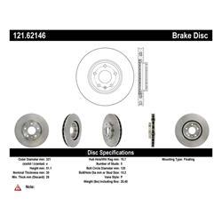 Centric C-Tek Standard Brake Rotors for 2014-2019 CORVETTE - 121.62146