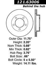 Centric C-Tek Standard Brake Rotors for 1976-1983 CJ5, 1976-1986 CJ7, 1981-1985 SCRAMBLER - 121.63006