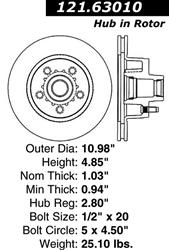 Centric C-Tek Standard Brake Rotors 121.63010