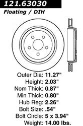 Centric C-Tek Standard Brake Rotors 121.63030