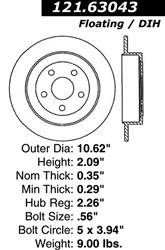 Centric C-Tek Standard Brake Rotors 121.63043