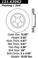 Centric C-Tek Standard Brake Rotors 121.63062
