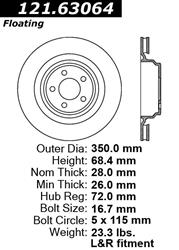 Centric C-Tek Standard Brake Rotors 121.63064