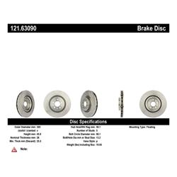 Centric Parts - Brake Rotors for 2015-2022 PROMASTER CITY - 121.63090