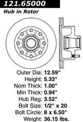 Centric C-Tek Standard Brake Rotors for 1968-1975 F-250 - 121.65000