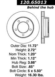 Centric C-Tek Standard Brake Rotors for 1976-1993 BRONCO, F-150, 1976 F-100 - 121.65013