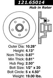 Centric C-Tek Standard Brake Rotors 121.65014