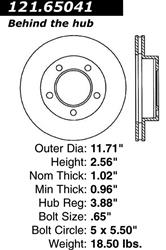 Centric C-Tek Standard Brake Rotors for 1994-1996 BRONCO, F-150 - 121.65041