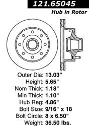 Centric C-Tek Standard Brake Rotors 121.65045