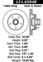 Centric C-Tek Standard Brake Rotors 121.65048