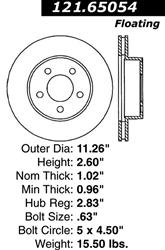Centric C-Tek Standard Brake Rotors 121.65054