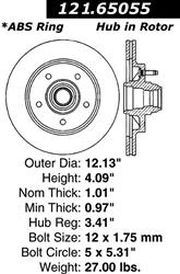 Centric C-Tek Standard Brake Rotors for 1997-1999 F-150 - 121.65055
