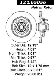 Centric C-Tek Standard Brake Rotors for 1997-1999 F-150 - 121.65056