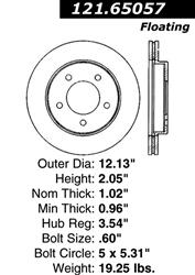 Centric C-Tek Standard Brake Rotors for 1997-2003 F-150, 2004 F-150 HERITAGE - 121.65057