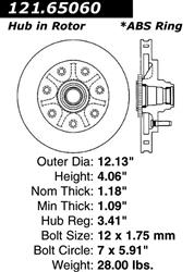 Centric C-Tek Standard Brake Rotors for 2000-2003 F-150, 2004 F-150 HERITAGE, 1997-1999 F-250 - 121.65060